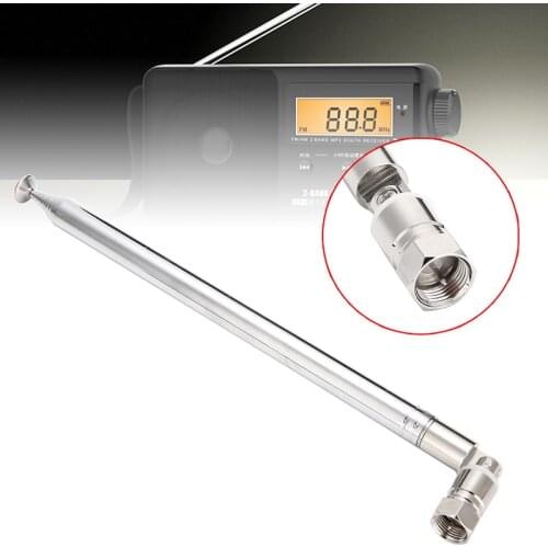 1.2m Telescopic Aerial Antenna 10 Sections Extendable FM Antenna Receiver Universal Aerial For Most F Connector DAB FM TV Radio