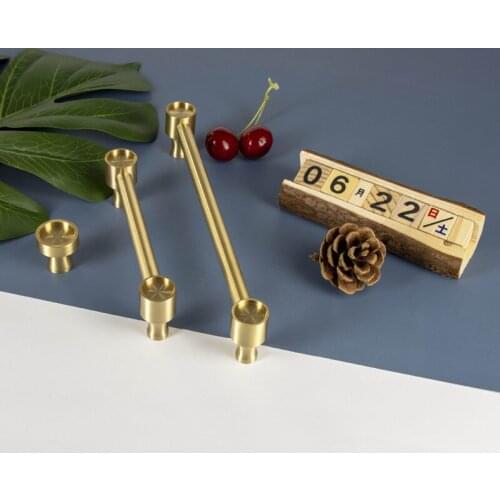 Solid Brass Handles For Furniture Cabinet Drawer Knobs Kitchen Door Handle Dresser Cupboard Pulls Hardware