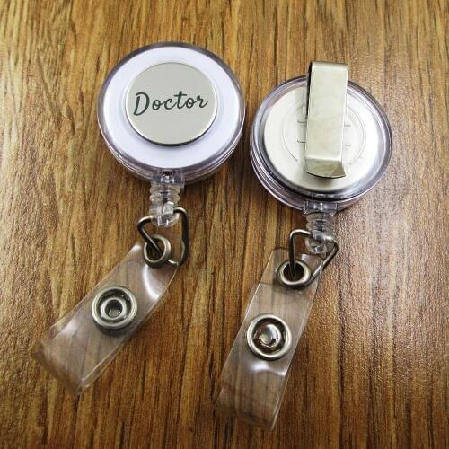 Doctor ID Badge Reel gift for him/her friend family retractable recoil id badge holder work fun