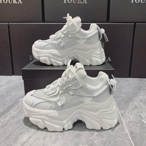 2021 Designer Chunky Sneakers Women Platform Shoes Fashion Breathable Height Increased Thick Bottom Ladies Trainers Basket Femme