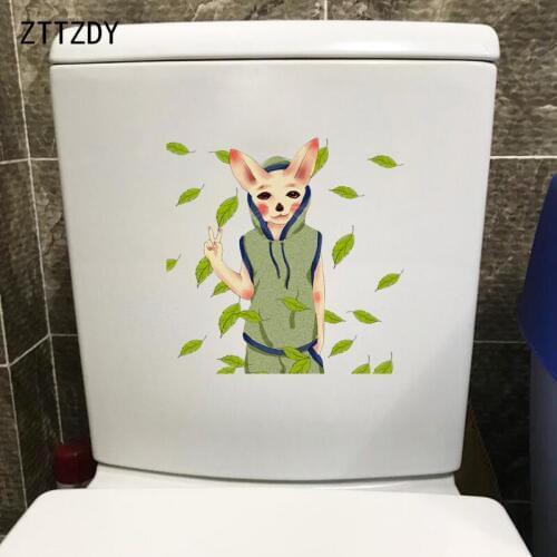 ZTTZDY 22.7*22.7CM Personality Cat Bedroom Wall Decal Toilet Sticker Home Decor T3-0181