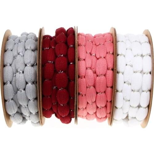 10mm*3m gold and silver thread lantern rope hair ball lace ribbon Christmas decoration accessories clothing packaging accessorie