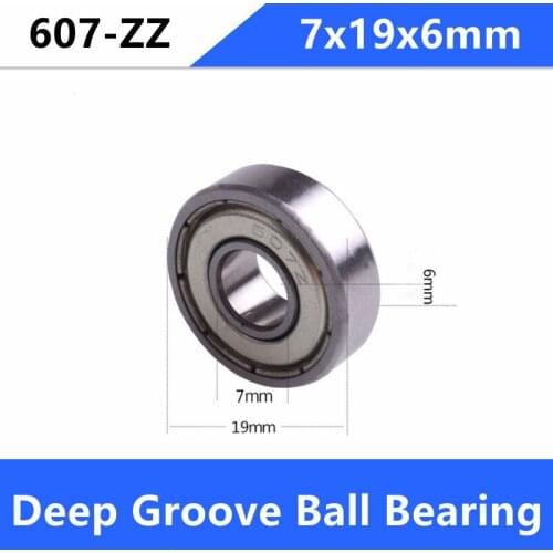 20/50/100pcs 607ZZ 607 607-2Z 7*19*6 miniature shielded deep groove ball bearings 7x19x6 mm