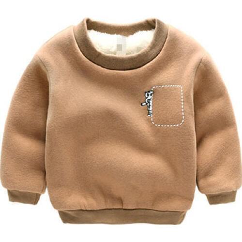 2020 Winter Kids Plus velvet T shirt Thick cotton Fashion Baby Boys girls Warm Cashmere children clothes hoodies sweatshirts