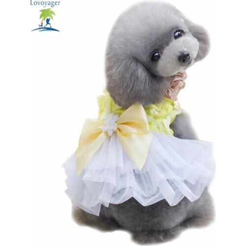 2017 Fashion Dog Dress Tutu Butterfly Pet Puppy Skirt Summer Wedding Party Princess Dress Bow Lace Sweet Skirt Clothing