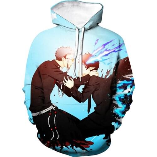 2021 Fashion Anime Hoodies Blue Exorcist 3D Printed Men Women Hooded Sweatshirt HipHop Pullover Trendy Unisex Cosplay Hoodie Top