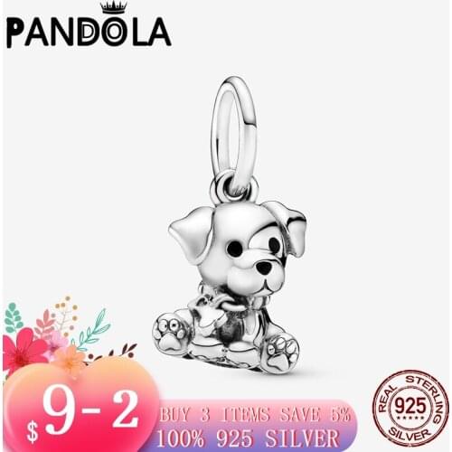 2021 Sale Real 925 Sterling Silver Labrador Puppy Dog Dangle Beads Fit Original Pandora Bracelets DIY Jewelry Making For Women