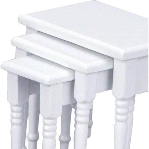 3PCS Home Office Study Desk Wooden Room Table 1:12 Dollhouse Creative Modern Furniture Model Life Scene Decoration Accessory