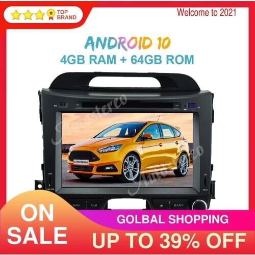 Android 10.0 4GB+64GB Car GPS Navigation for KIA SPORTAGE SPORTAGE R 2010-2016 Car Multimedia Player Auto Stereo Radio Recorder