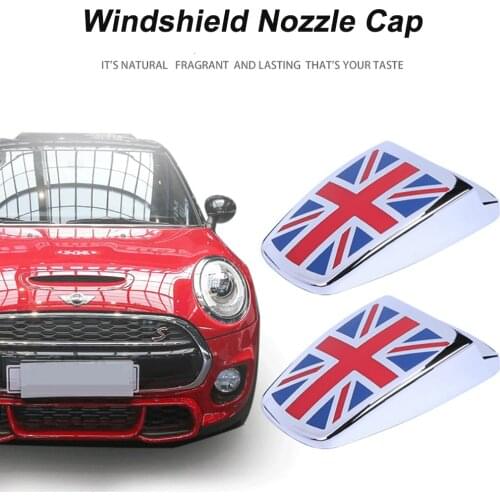 Car Hood Water Spray Windshield Wiper Nozzle Cap Cover Sticker For Mini Cooper One S JCW R55 R56 R60 F54 F55 F60 Car Accessories
