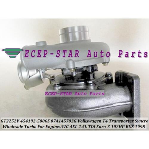 Free Ship GT2252V 454192 454192-5006S 074145703G Turbo Turbocharger For Volkswagen VW T4 Bus Transporter Syncro AVG AXL 2.5L TDI