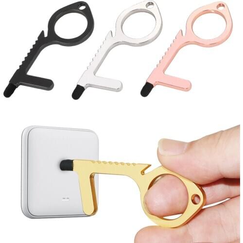 Security Open Door Without Contact Keys Handle Press More Color Non-Contact Aluminum Alloy Public Places Shopping Mall ATM