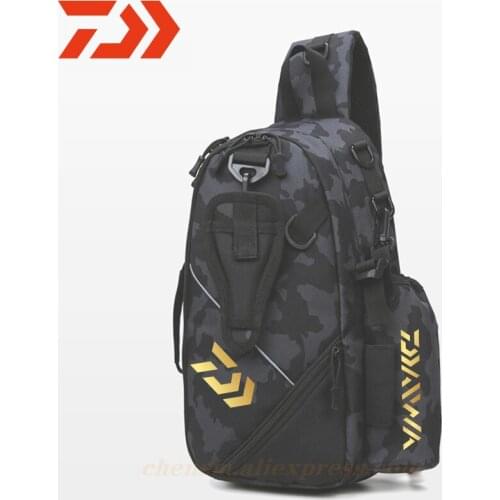 DAIWA Multifunctional Fishing Tackle Bag 23*40*13cm Outdoor Sport Single Shoulder Bag Waist Pack Fishing Lures Tackle Gear Bag
