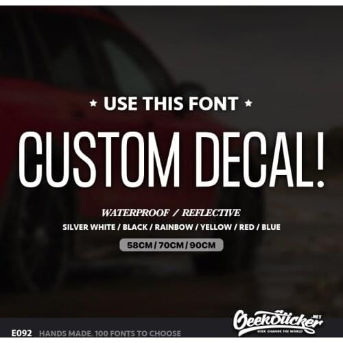Geeksticker Customized 100 Font Decal TEXT Sticker Car Window Name Personalized Lettering Decal For F30 Passat b6 bmw e39