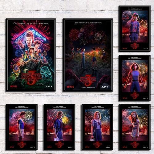 Stranger Things 3 New Season Hot TV Series Art Painting Silk Canvas Poster Wall Home Decor obrazy plakat