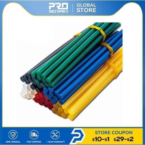 PROSTORMER 10pcs/lot 7mm*150mm Hot Melt Glue Sticks For Glue Gun Craft Phone Case Album Repair Accessories Adhesive Stick Color