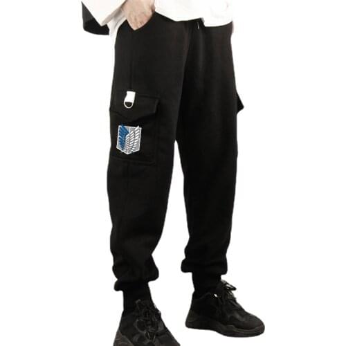 Anime Attack on Titan Cosplay Costume Sports Swear Pants Shingeki No Kyojin Eren Levi Long Pants Trousers Men Women