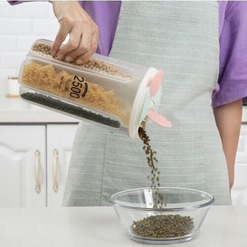 Kitchen Storage Containers Food Storage Tank Airtight Tank Split Grain Storage Tank Transparent Plastic Grain Snack Storage Box