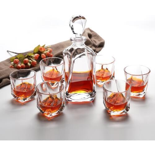 7 pieces set glass red wine glass whiskey brandy glass red wine bottle glass Decanter creative Household drinkware set