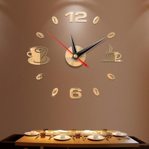 DIY 3D Clock Number Wall Mirror Stickers House Home Bed Room Decoration Modern Office Decor Art Design Sticker