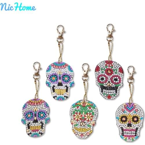 NicHome DIY Diamond Painting Keychain Full Drill Diamond Embroidery Cross Stitch Women Bag Decoration Christmas Gifts