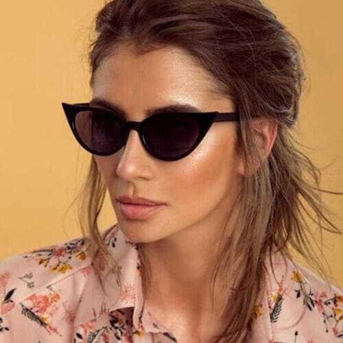 2020 New Women Cat Eye Sunglasses Matt Black Brand Designer Cateye Sun Glasses for Female Goggles UV400 Sexy Fashion