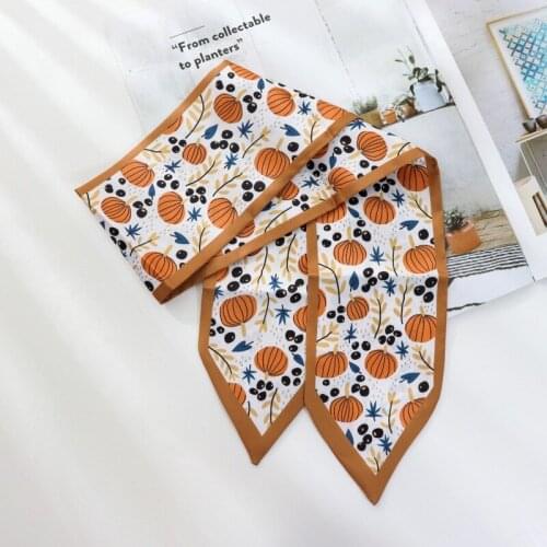 New Style Long Wide Silk Scarf Temperament Restore Ancient Ways Collocation Shirt Small Long Ribbon Silk Scarf