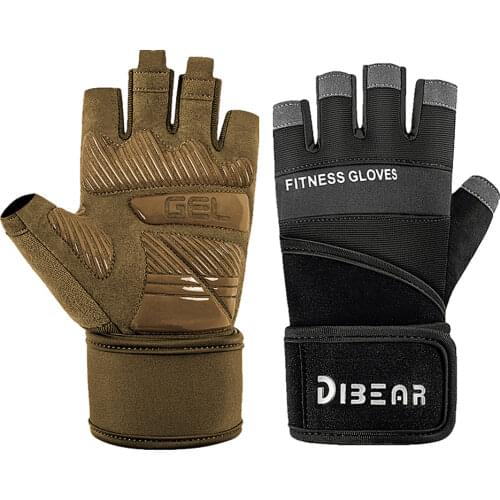 10 pairs Bodybuilding Gym Gloves Weightlifting Dumbbell Silicone Anti-slip Fitness Training With Belt Crossfit Workout