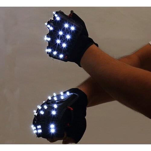Fashion LED Gloves Rave Light Flashing Finger Lighting Glow Mittens Magic Luminous Gloves Party Supplies Halloween