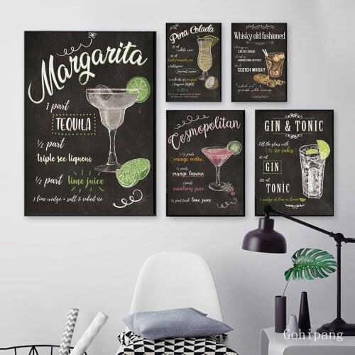 Drink Ingredient Quotes Posters Prints Modular Wall Picture Kitchen Modern Home Decor Canvas Painting Wall Art Still life Photos