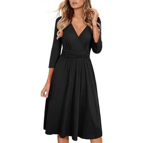 Dresses for women 2021 Solid Color All Match Loose Hem Leopard Print Lady Dress for Work Party dresses Casual Womens Clothing