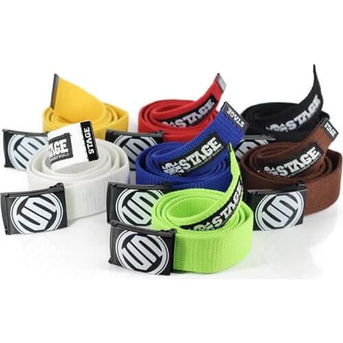Source Of STAGE Cloth Label Un-Letter Casual Canvas Belt Metal Buckle Men And Women Simple Trend Student Popular Pants Belt