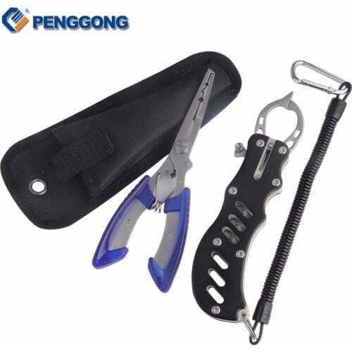 PENGGONG Fish Controller Fishing Grip Stainless Steel Fishing Pliers Fish Hook Remover Line Cutter Multitool Tool Set
