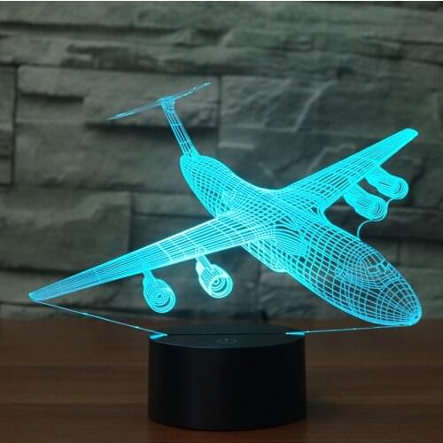 [Seven Neon]free Shipping plane/bomber Acrylic 7Colors Desk Lamp 3D Lamp Novelty Led Night Light Millennium Falcon Light