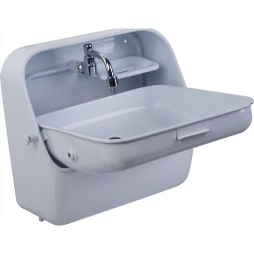 RV Boat White Painted Folding Sink with Integrated Tap 370*390*180/375mm GR-595W