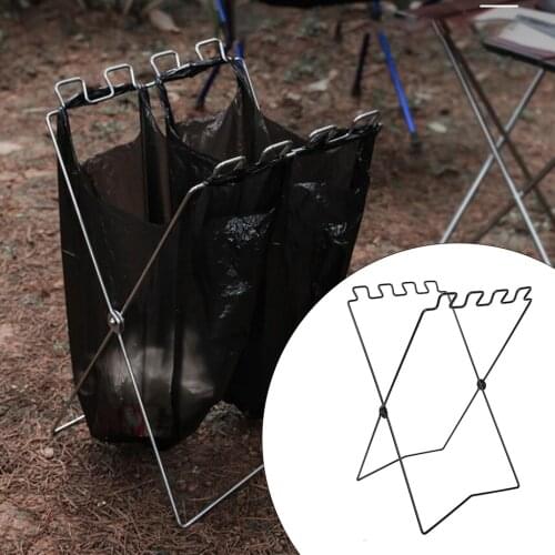 Foldable Trash Bag Holder Stand Portable Garbage Hanging Rack Sorting for Laundry Bathroom Kitchen