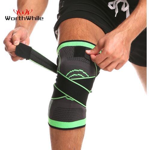 WorthWhile 1 Piece Sports Kneepad Men Pressurized Elastic Knee Pads Support Fitness Gear Basketball Volleyball Brace Protector