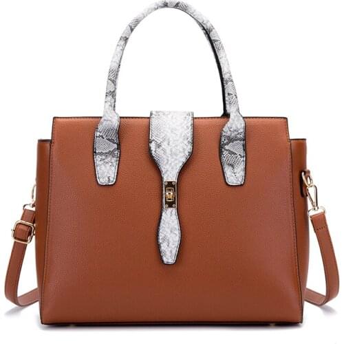 Snakeskin Handle Handbag Women Business Casual Bag