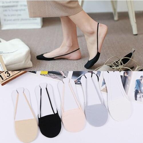 Women Breathable Half Feet Socks Cotton Invisible Sling No Show Low Cut Ultrathin Non-Slip Female Girls High Heels Boat Sock