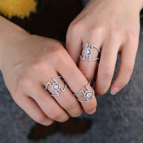 Silver color cz rings for women lady trendy jewelry 2020 new 5A cubic zirconia sparking bling rings