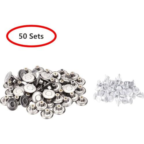 10Pcs/50 Sets 17mm Metal Versatile Instant Replacement Button with Rivets DIY Apparel Sewing for Pants Overalls Jacket