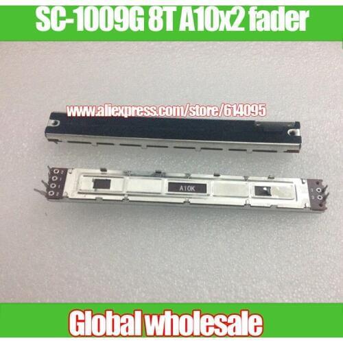 2pcs 128mm SC-1009G Mixer Straight Slip Potentiometer A10Kx2 for Soundcraft / Dual Fader 8T Handle