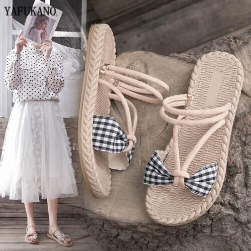 2020 Summer Shoes Woman Sandals Flat Sandalias Mujer Thin strips Gladiator Beach Sandals Ladies Flip Flops Slides