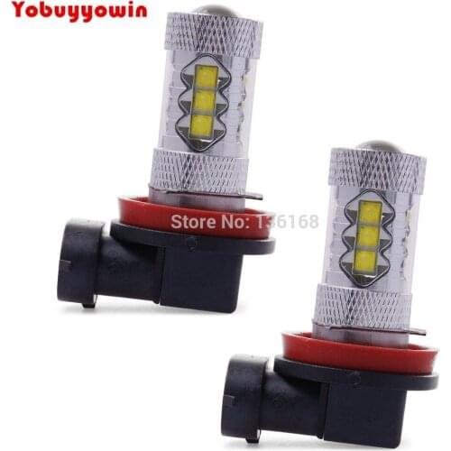 2x Bombilla Faro Headlight H8 H11 80W Decoding descodificacion LED Super Blanca Lights Luz de Niebla Driving Coche Auto Lampara