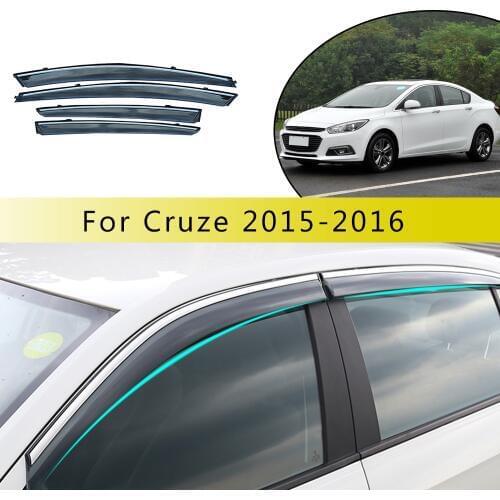 Car Styling Smoke Window Sun Rain Visor Deflector Guard For Chevrolet Cruze Sedan 2015 2016/2017 2018 Accessories 4PCS