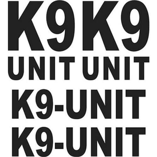 4PCS K-9 UNIT SET Police Dog Fun Car Stickers Decals Motorcycle Car Styling Black/Silver C1-0024