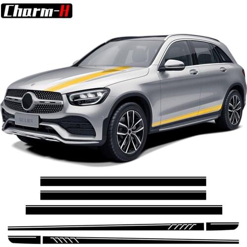 507 Style Side Stripes Hood to Rear Decal Stickers for Mercedes Benz GLC Class X253 Coupe C253 AMG Accessories