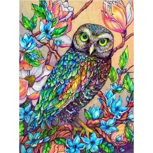 5D DIY Diamond Painting Owl Mosaic Diamond Embroidery Bird Cross Stitch Animals Full Square/Round Drill Decoration Home
