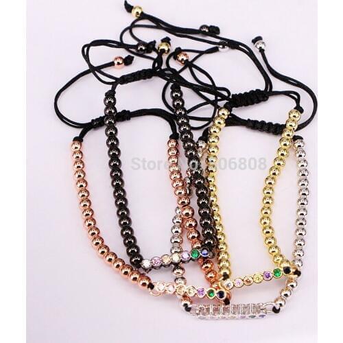 6PCS ZYZ-B0692 New Fashion Women Bracelet Thin Bar Beads Female Braided Macrame Charm Bracelet Jewelry Gif