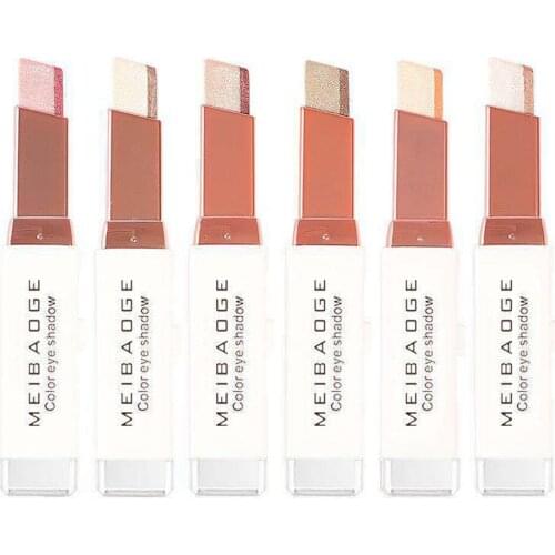 Velvet Eye Shadow Stick Lazy Makeup Double-Color Stereo Eyeshadow Pen Waterproof Girl Woman Eye Makeup Beauty Tool